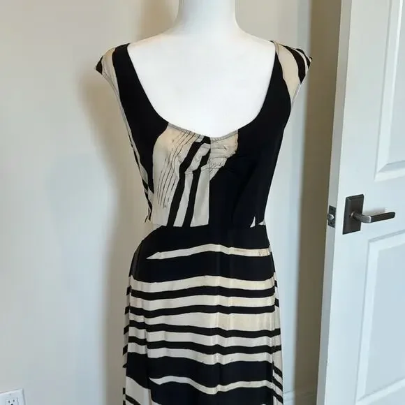 Black and Cream Tracy Reese Midi Dress - Size Small - Picture 4 of 6